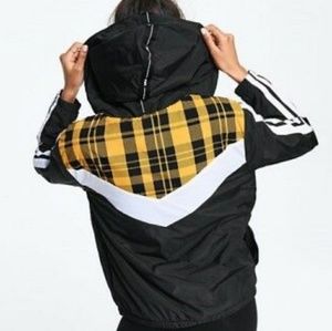 Victoria Secret PINK yellow plaid anorak jacket XS